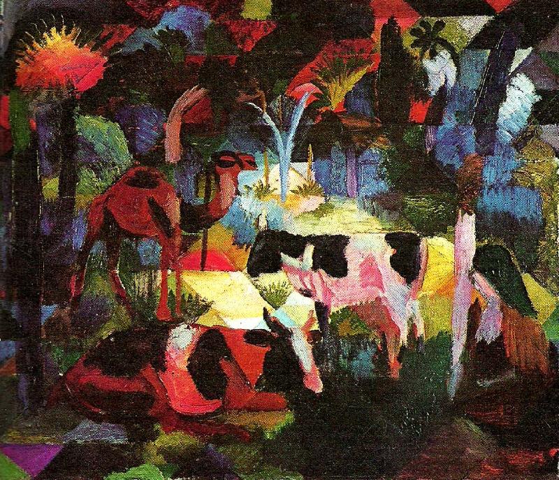 August Macke landskap med kor kamel oil painting image